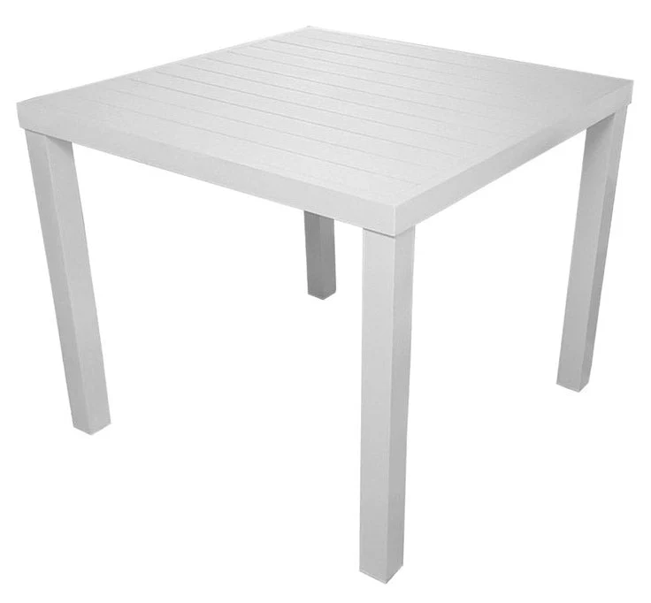 Tavolo Quadrato da Giardino 80x80 cm in Alluminio Vorghini San Vincenzo Bianco