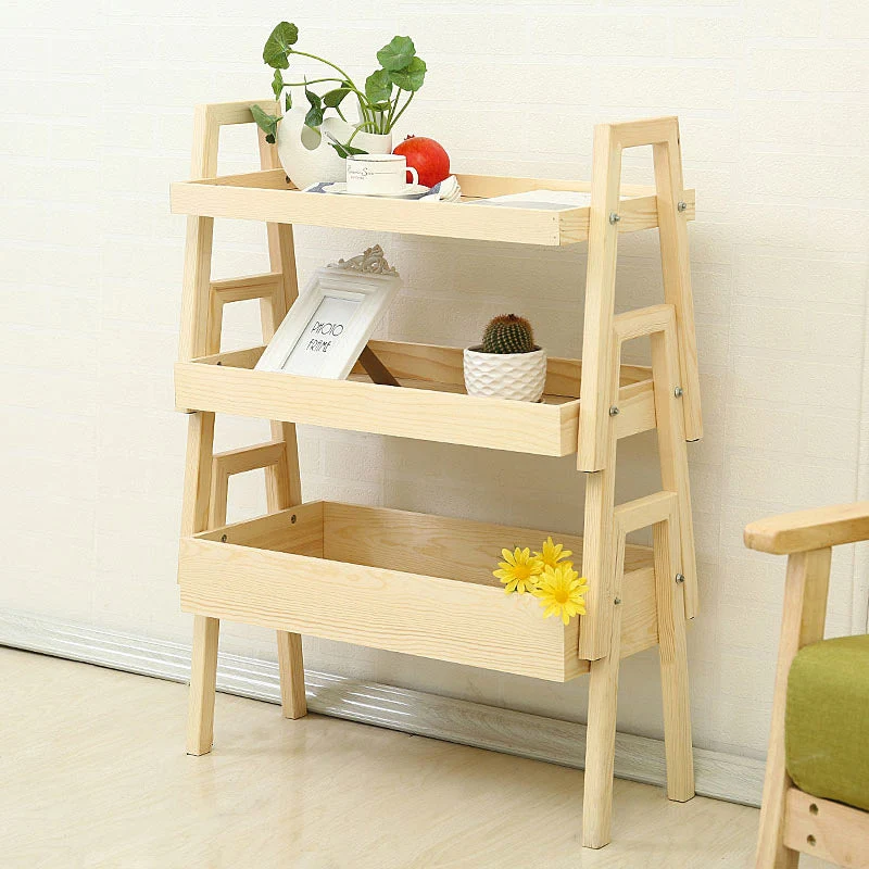 Set 3 Portapiante Fioriera Sovrapponibili in Legno Massello 65x30x87 cm Fumer Alvin