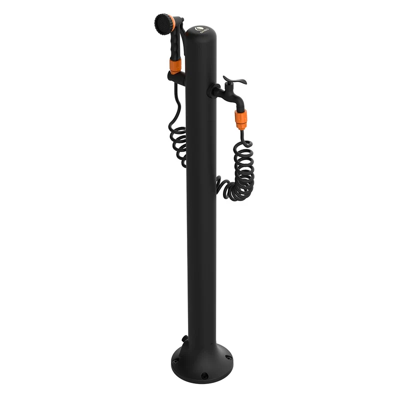 Fontana da Giardino in Alluminio Tubo 7,5 m e Pistola a Spruzzo con 8 Getti Sined Alu Nero