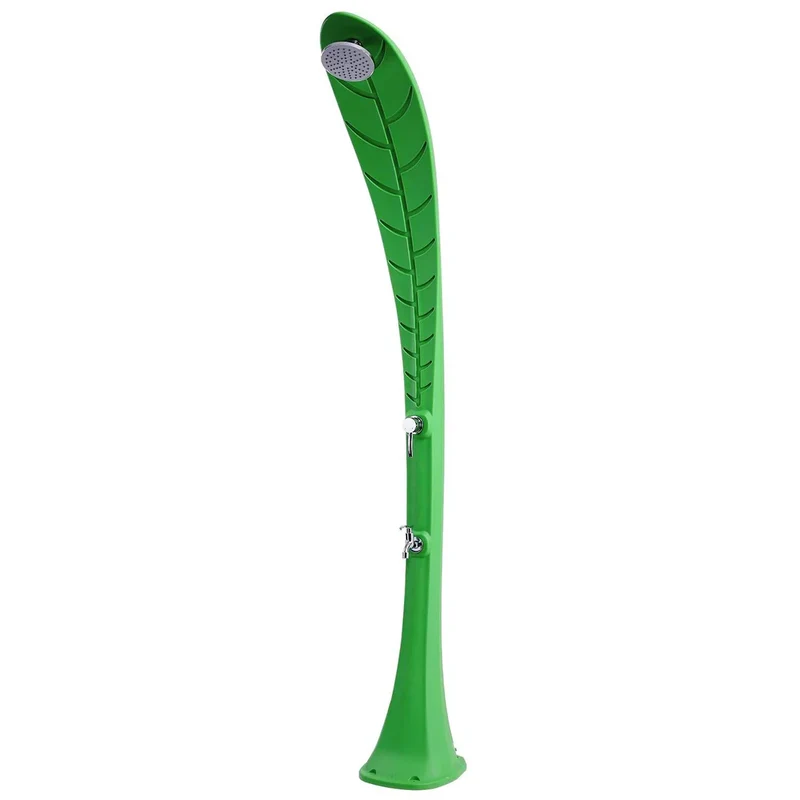 Doccia Solare da Giardino 35 L in Polietilene HD Foglia Verde