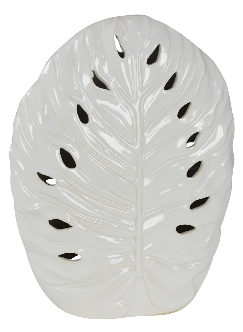Vaso foglia bianco traforato cm 39x14,5xh48,5