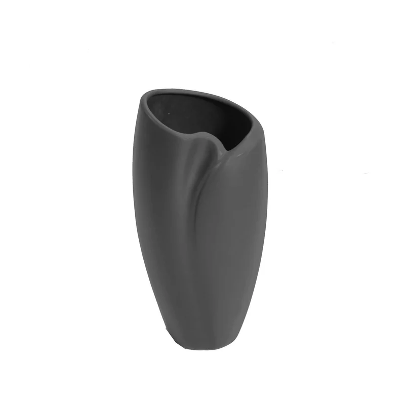 Vaso ceramica ovale nero opaco cm 23x18,5xh51,5