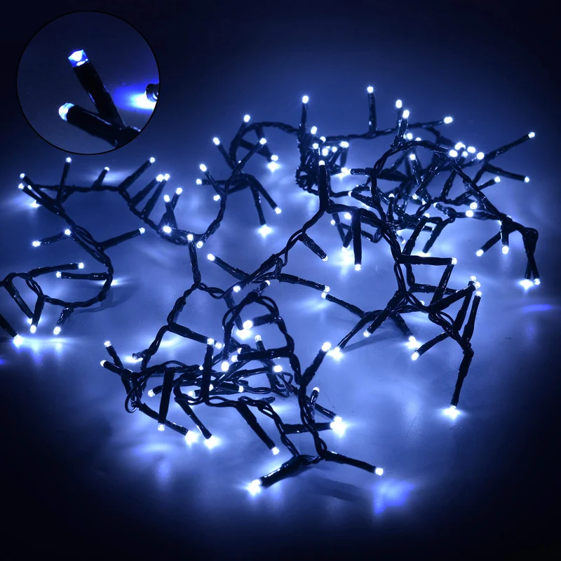 Luci di Natale 500 Mini LED 10m con Controller Bianco Freddo da Esterno