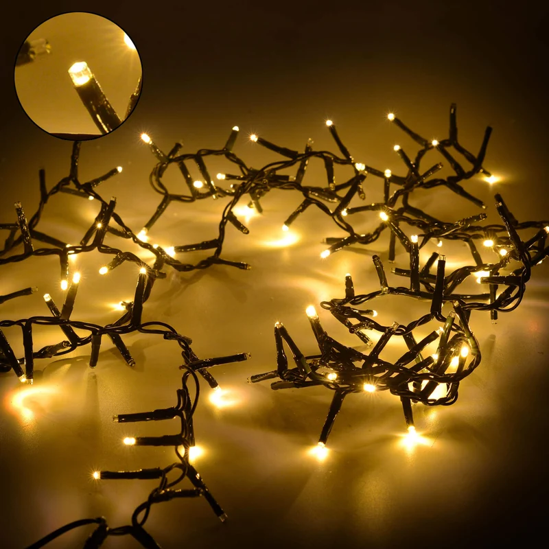 Luci di Natale 500 LED 10m con Controller Bianco Caldo da Esterno