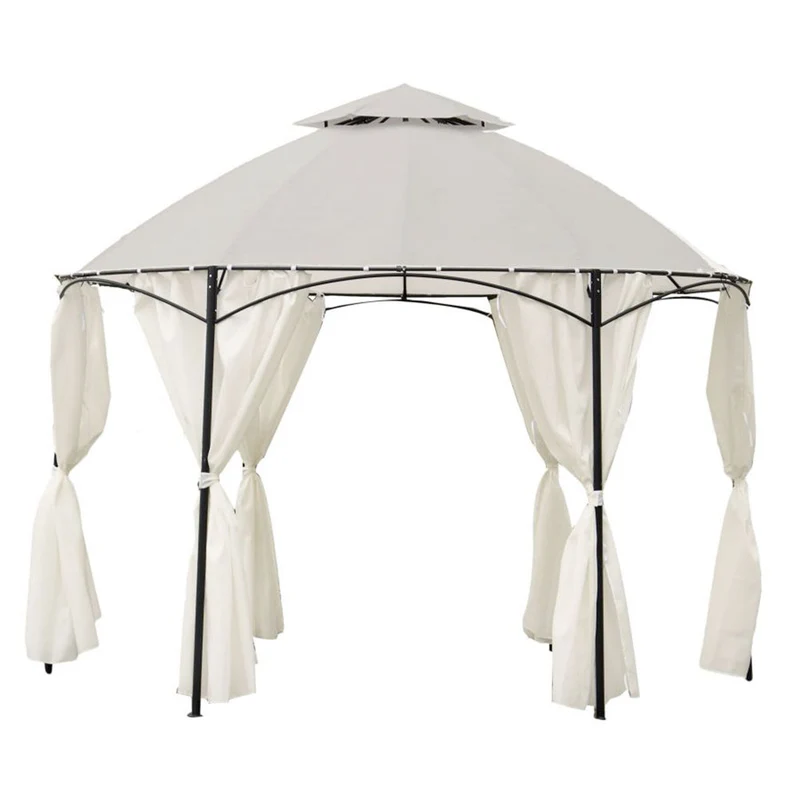 Gazebo da Giardino Ø3,5m in Acciaio Dakota Bianco