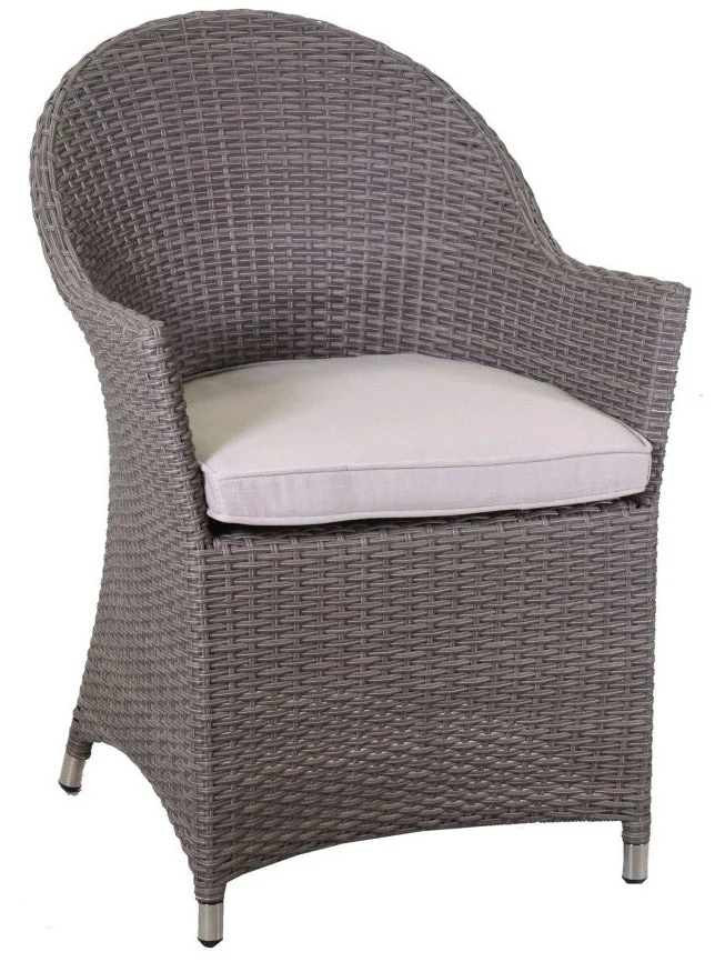 Poltrona da Giardino in Polyrattan con Cuscino Atlanta Grigia
