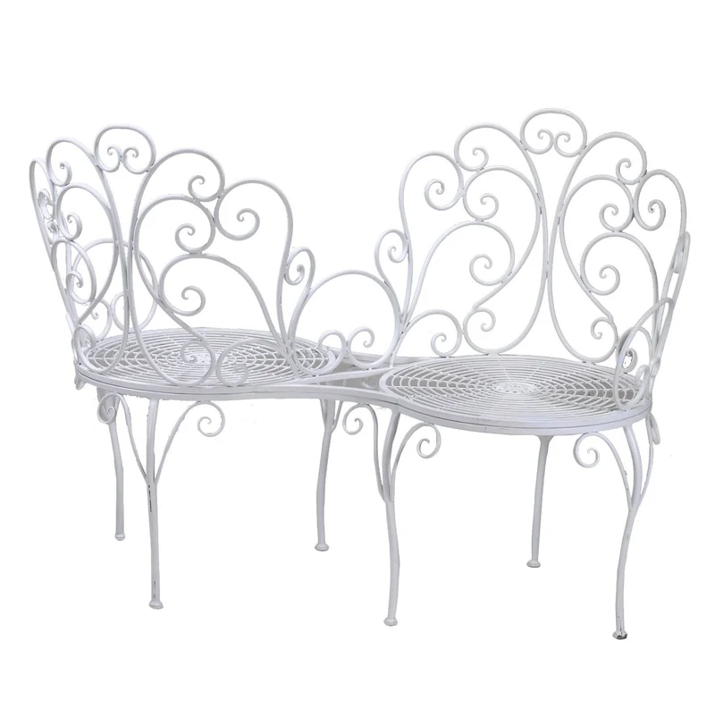 Poltrona Doppia da Giardino in Ferro 125x55H93,5cm Viareggio Bianca