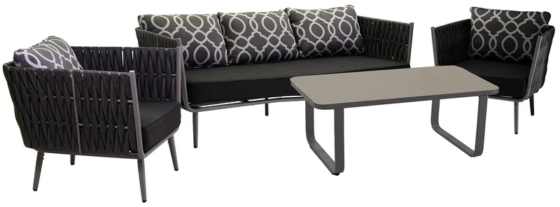 Set Salotto da Giardino in Alluminio San Diego Grigio