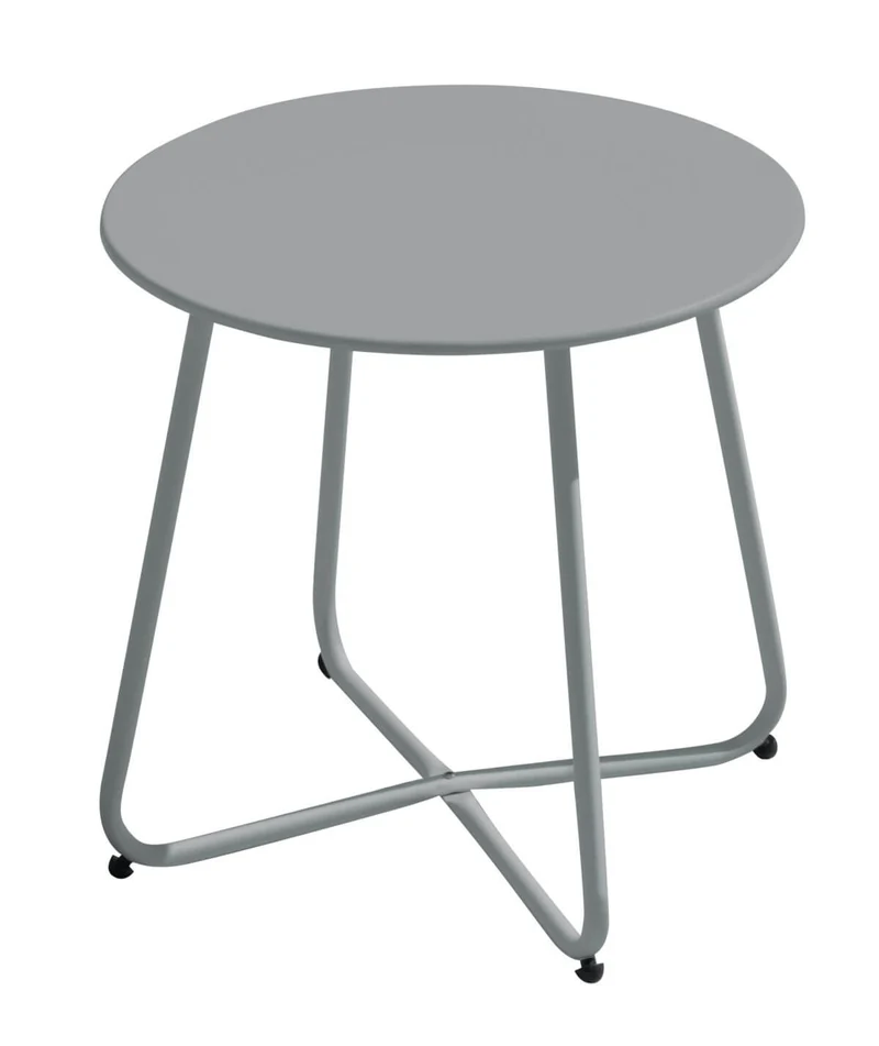 Tavolino da Gardino Ø45 cm in Ferro Epoxy Vorghini Grigio