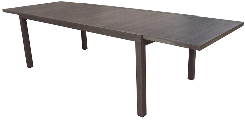 Tavolo Rettangolare da Giardino Allungabile 300x100cm in Alluminio Vorghini Zermatt Marrone