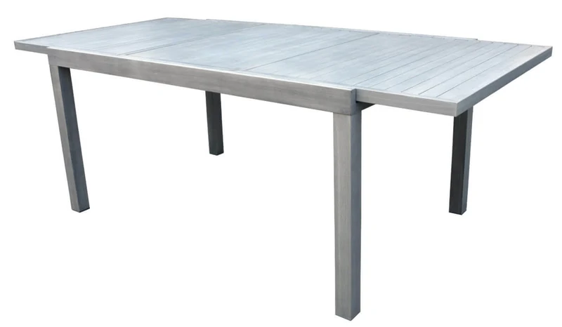 Tavolo Rettangolare da Giardino Allungabile 300x100cm in Alluminio Vorghini Zermatt Grigio