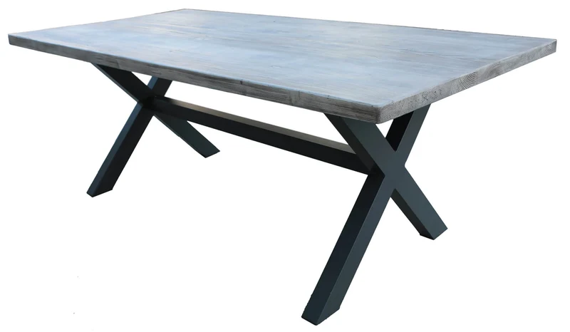 Tavolo Rettangolare da Giardino 200x100 in Alluminio Vorghini Fucecchio Grigio