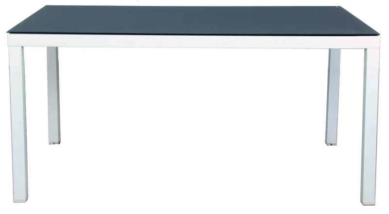 Tavolo Rettangolare da Giardino 150x90cm in Alluminio Vorghini Falconara Bianco e Grigio