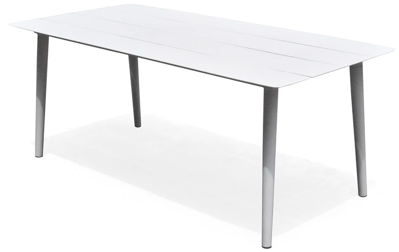 Tavolo Rettangolare da Giardino 180x90cm in Alluminio Vorghini Recanati Bianco