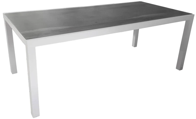 Tavolo Rettangolare da Giardino 200x96cm in Alluminio Vorghini Recanati Bianco
