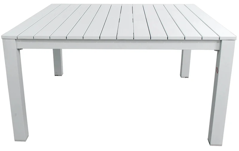 Tavolo Quadrato da Giardino 145x145cm in Alluminio Vorghini Loreto Bianco