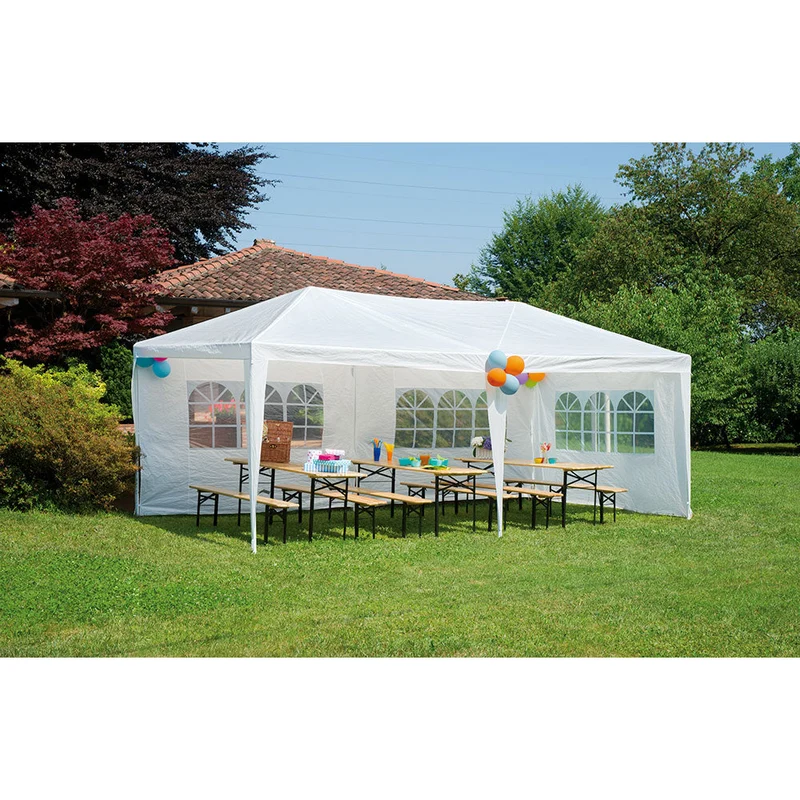 Gazebo da Giardino in Ferro 3X6m Vorghini Party Bianco