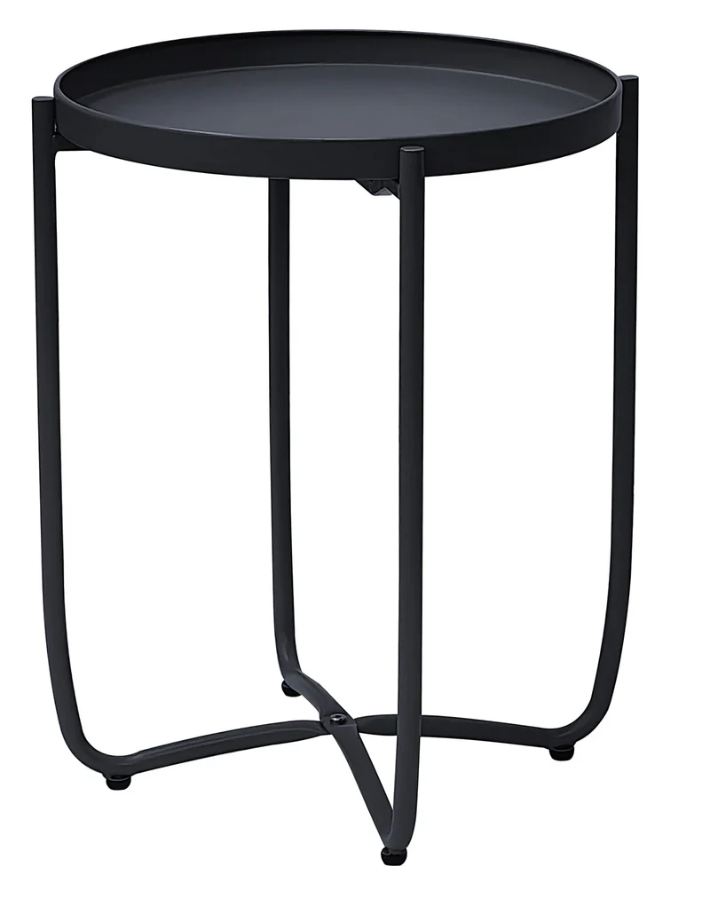 Tavolino da Giardino Ø43x52 cm in Ferro Nero
