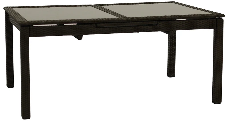 Tavolo da Giardino Rettangolare Allungabile 160/220cm in Polyrattan Adila Noce