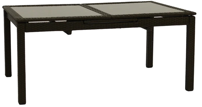 Tavolo da Giardino Rettangolare Allungabile 200/260cm in Polyrattan Adila Noce