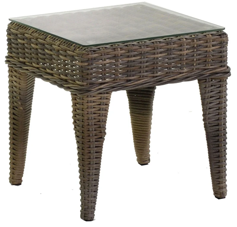 Tavolino da Giardino Quadrato in Polyrattan Baltimora Grigio