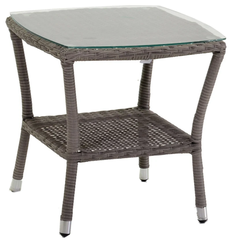 Tavolino da Giardino Quadrato in Polyrattan Atlanta Grigio