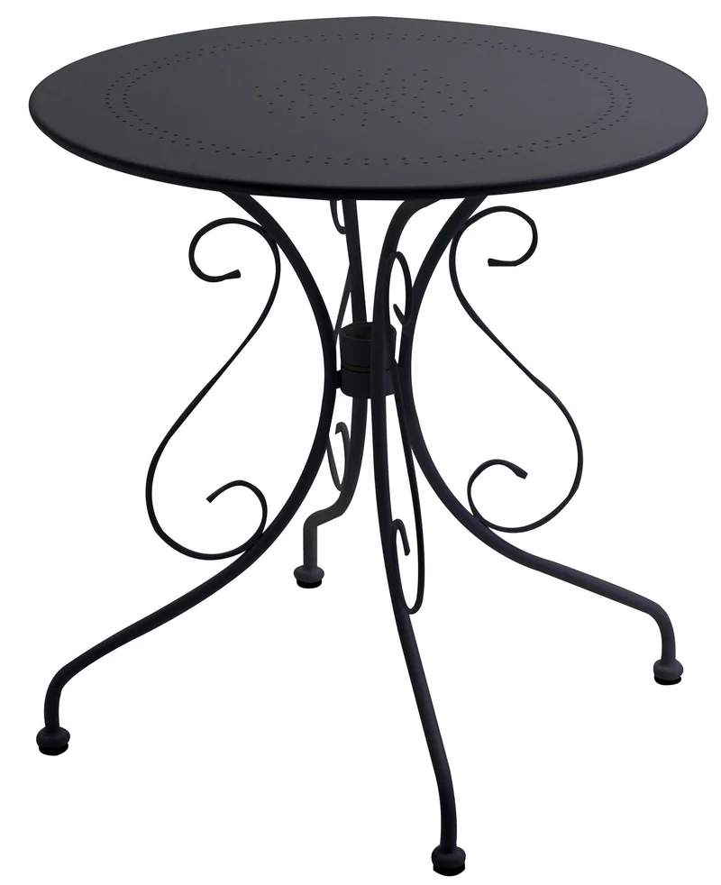 Tavolo da Giardino Rotondo Ø70cm in Metallo Old Antracite