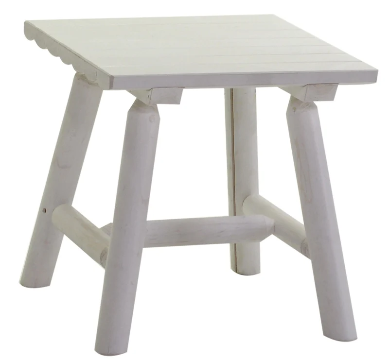 Tavolino da Giardino Quadrato in Legno Kyoto Bianco
