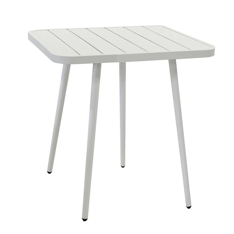 Tavolo da Giardino in Alluminio Quadrato 80x80x76cm Las Vegas Bianco