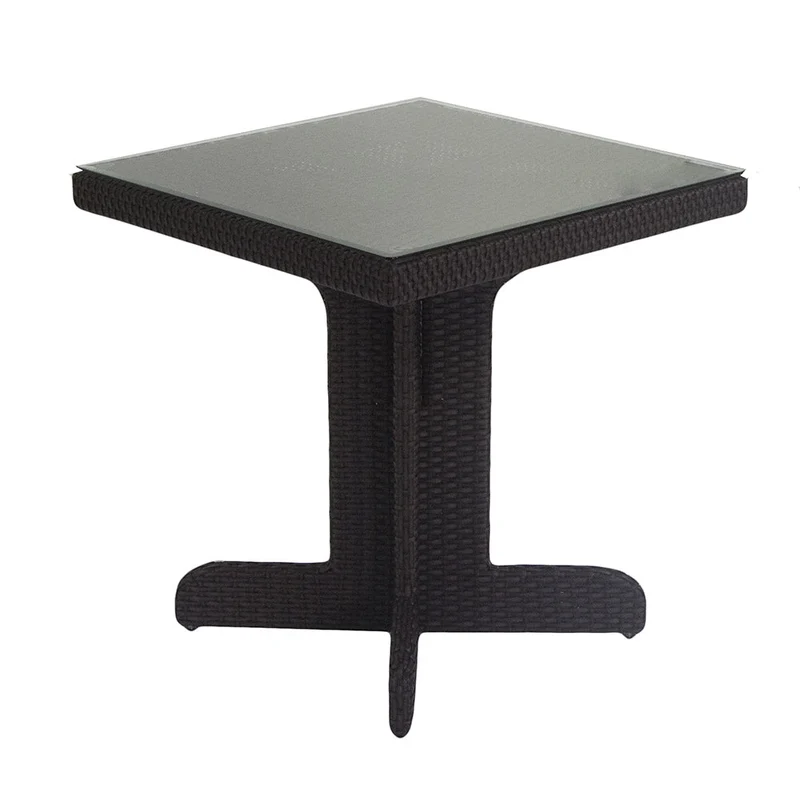 Tavolino da Giardino in Polyrattan Quadrato 70x70x75cm Adila Noce