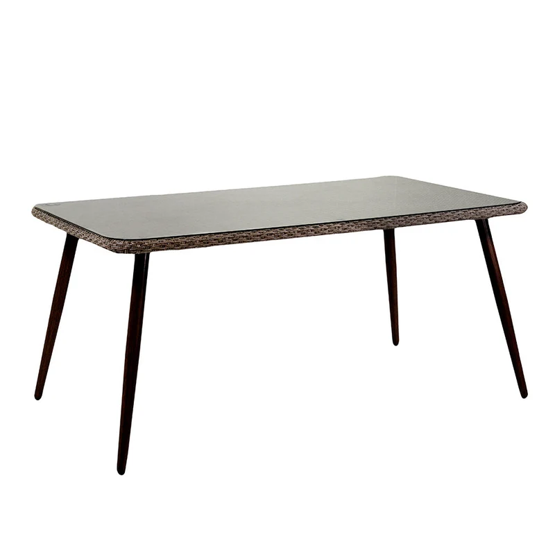 Tavolo da Giardino in Polyrattan Rettangolare 160x90x75cm Tirreno Naturale