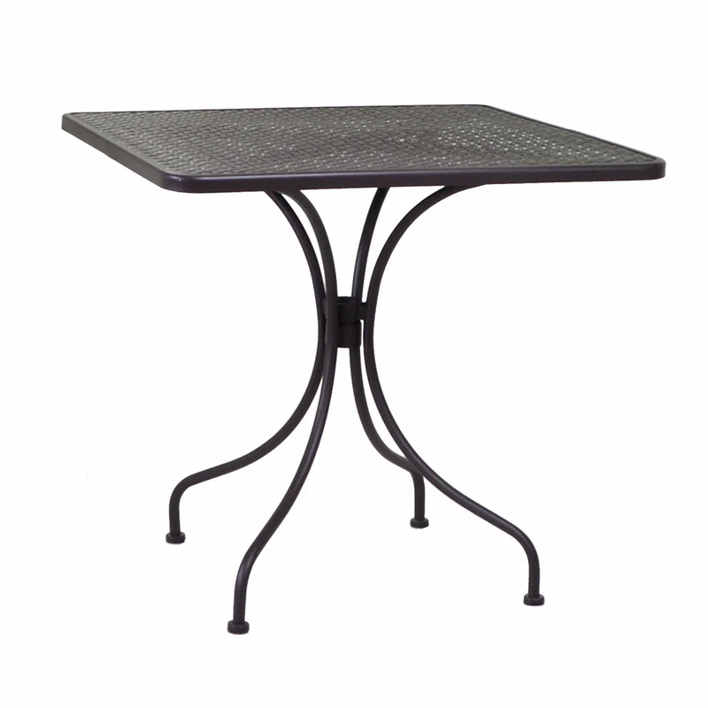 Tavolo da Giardino in Ferro Quadrato 70x70x71cm Ivrea Noce