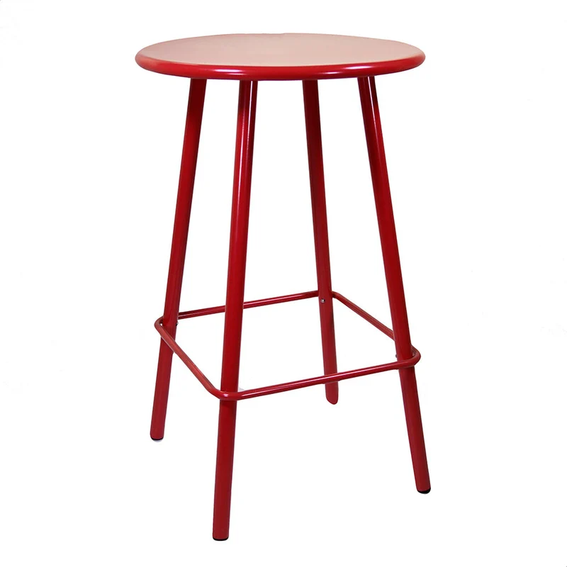 Tavolino Bar da Giardino in Alluminio Tondo Ø66x105cm Las Vegas Rosso