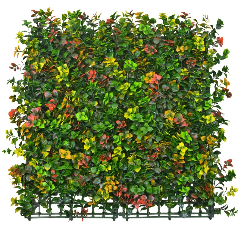 Parete Verde Verticale Artificiale 50x50 cm in Plastica Multicolor