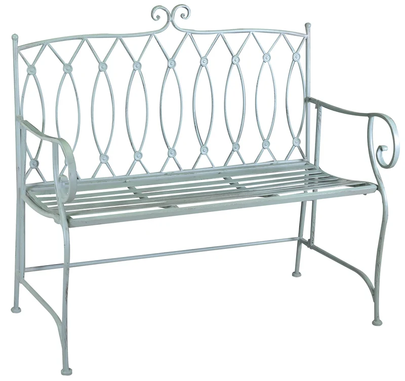 Panchina 2 Posti da Giardino 104x55x95,5 cm in Metallo Ragusa Verde