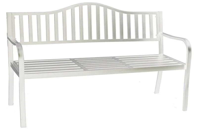 Panchina 3 Posti da Giardino 150x60x85 cm in Ferro Pesaro Bianca
