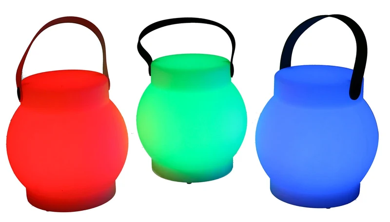 Lampada 12 Led Multicolor Ø15x15 cm Bluethoot in Polietilene Bianca