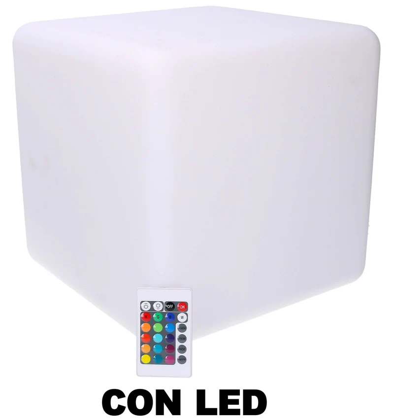 Lampada 12 Led Multicolor 30x30x30 cm in Polietilene Bianca