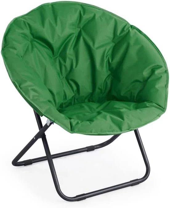 Poltrona da Giardino Pieghevole 82x35x82 cm Moon in Acciaio e Poliestere Verde