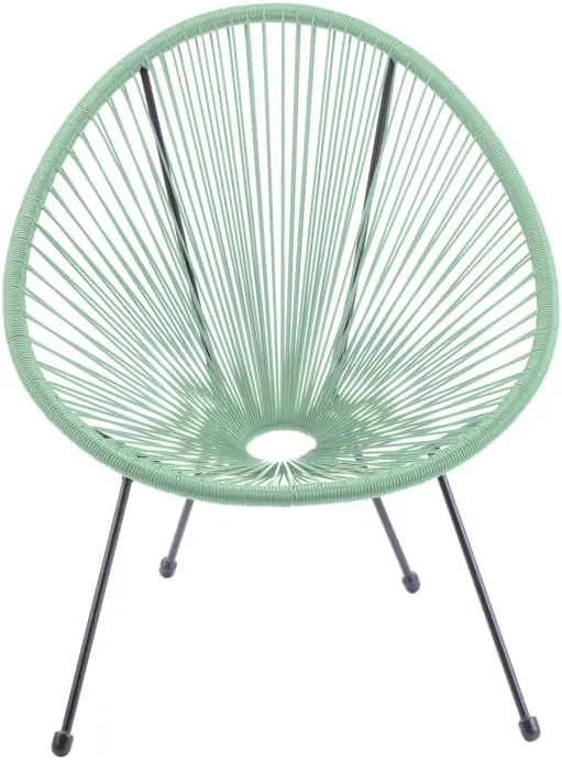 Poltrona da Giardino 72x77,5x85 cm Scooby in Acciaio e PE Verde