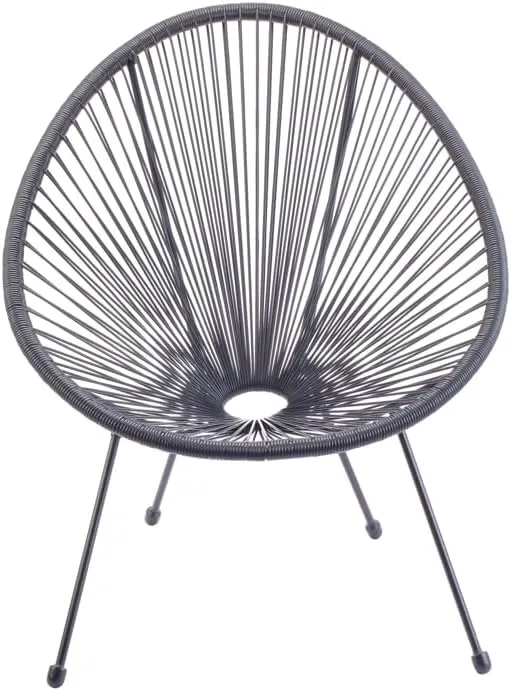 Poltrona da Giardino 72x77,5x85 cm Scooby in Acciaio e PE Grigio