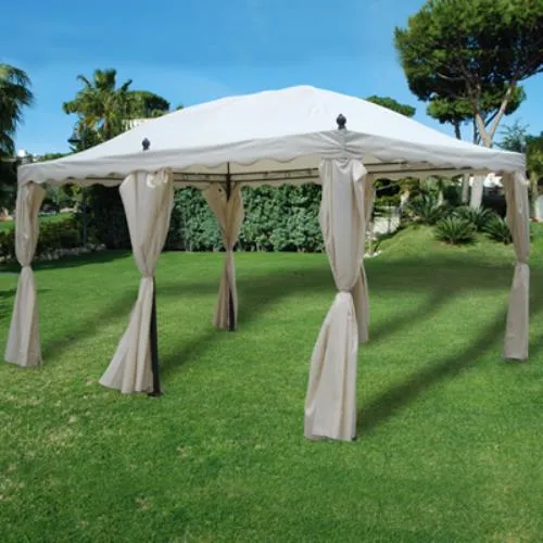 Gazebo con Struttura in Ferro e Tessuto in Pvc Idrorepellente 250G/Mq 3X4 M