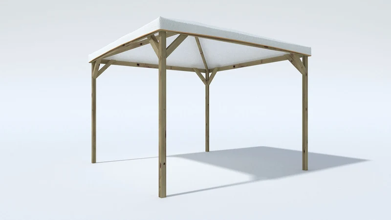 Gazebo da Giardino 300x300 cm Copertura in Telo PVC Joy Pocket in Legno Verde e Bianco