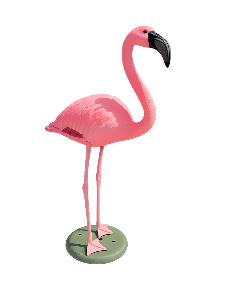 Fenicottero Rosa Decorativo H 80 cm per Laghetti da Giardino