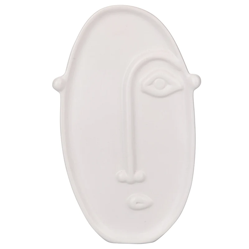 Vaso a Forma di Viso Ovale 23x13,5x23 cm 150 ml in Ceramica VdE Tivoli 1996 Vis a Vis
