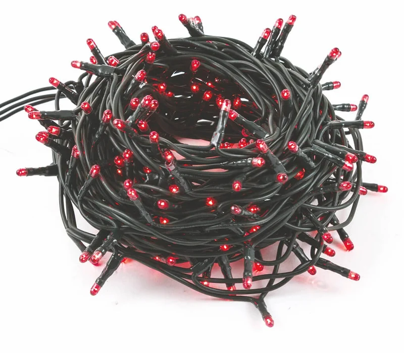 Luci di Natale 180 Minilucciole 7,8m Rosse da Interno Soriani