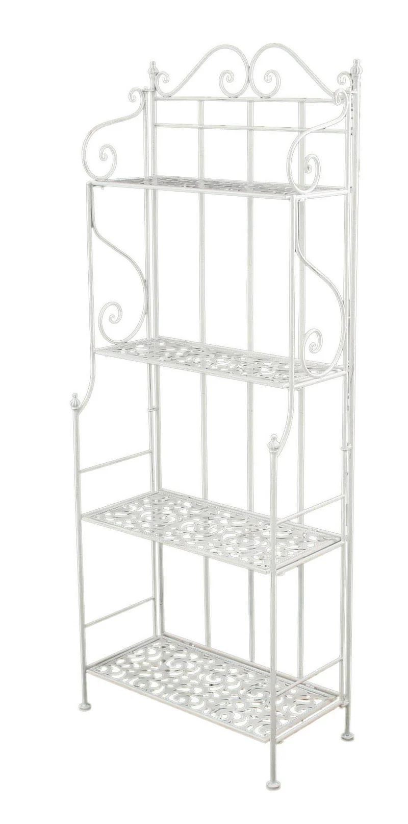 Scaffale per Piante in Metallo 4 Piani 59x29H158cm Jessica Bianco