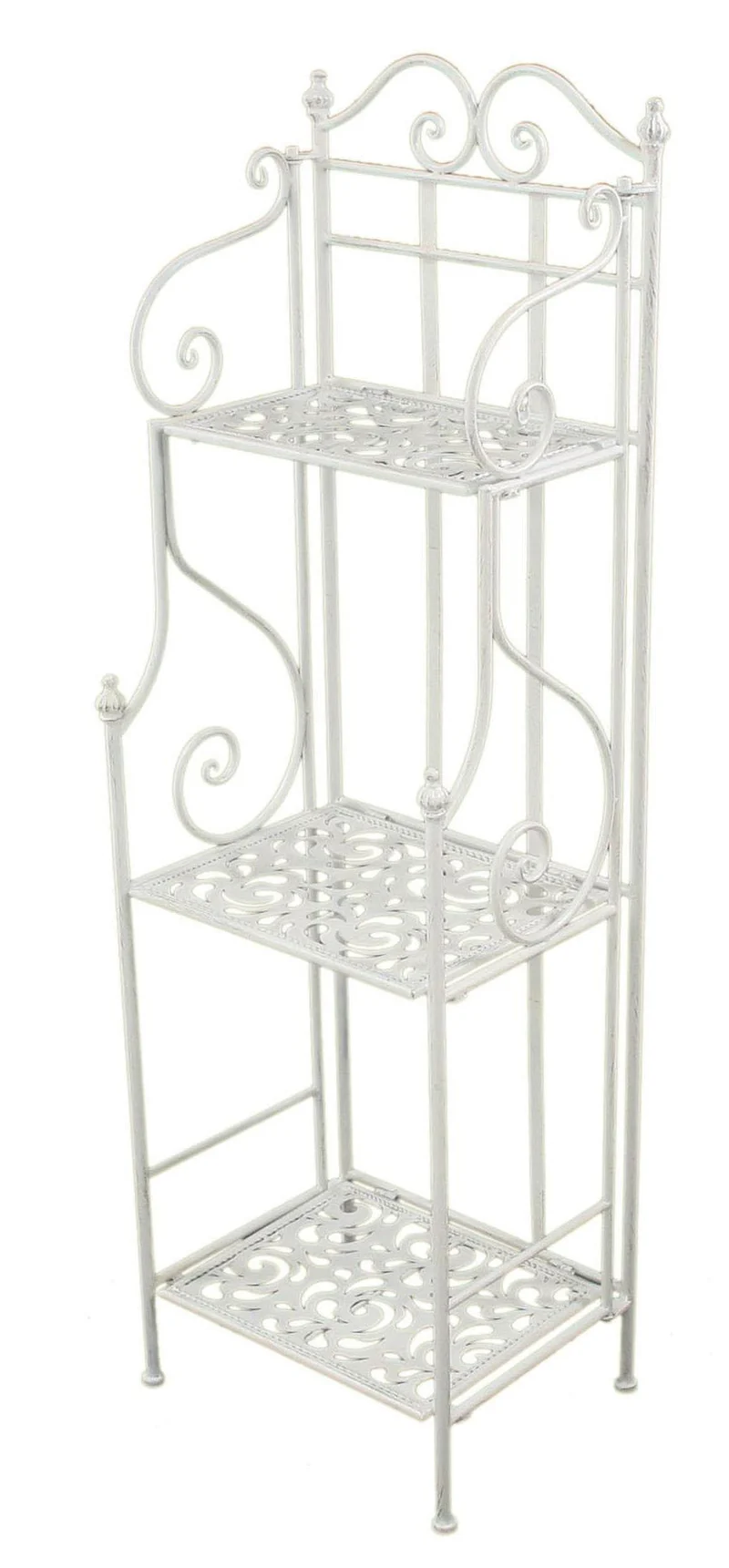 Scaffale per Piante in Metallo 3 Piani 35x29H118cm Jessica Bianco