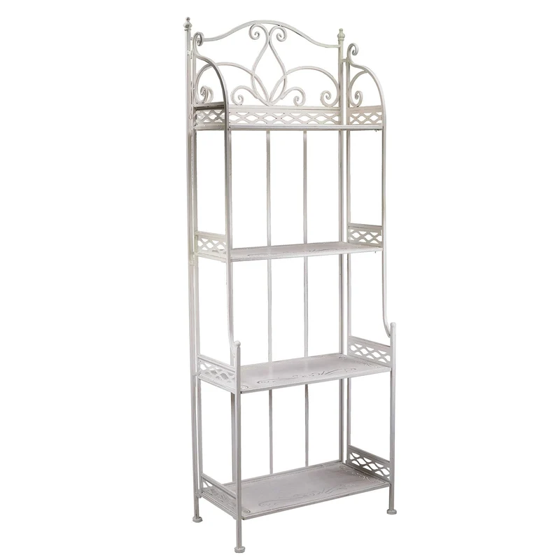 Scaffale per Piante in Metallo 4 Piani 59x31H164cm Aprilia Beige