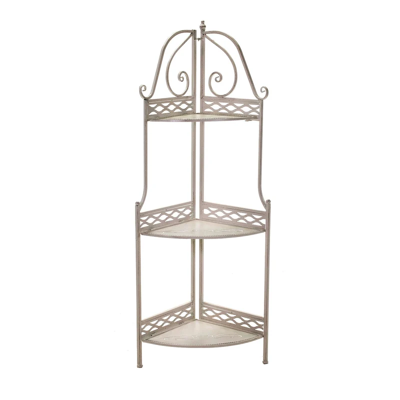 Scaffale per Piante in Metallo 3 Piani 49x33H126cm Aprilia Beige